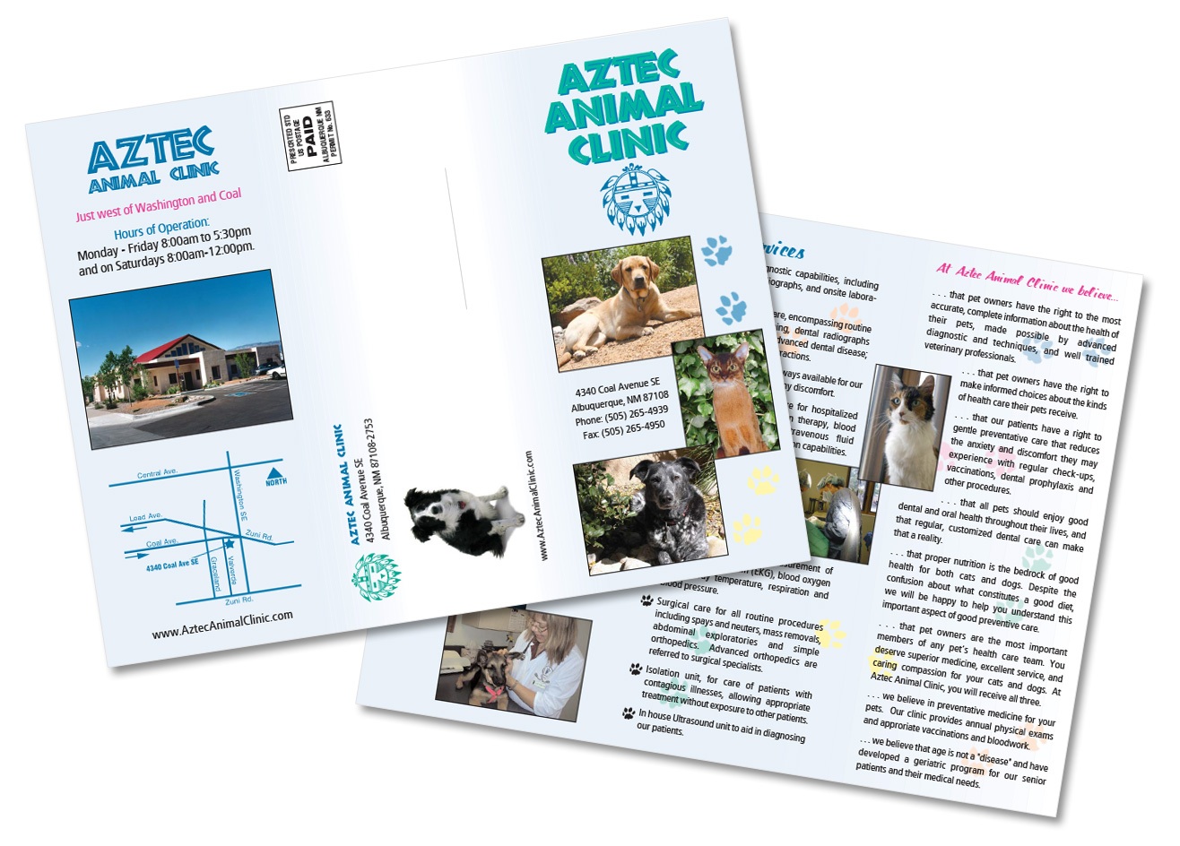 Brochure for Aztec Animal Clinic