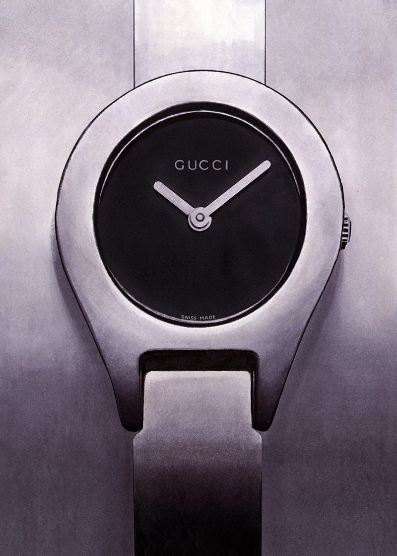 Illustration of a Gucci watch created with art markers (school project)