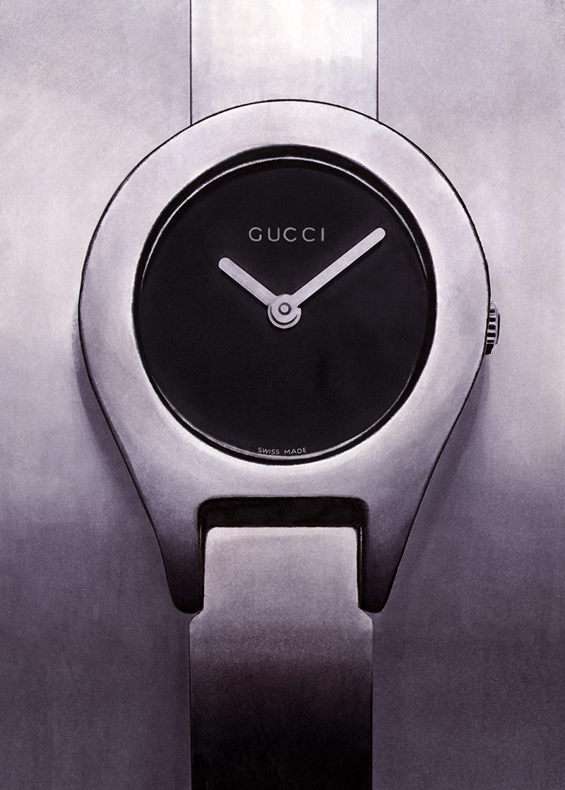 Illustration of a Gucci watch created with art markers (school project)
